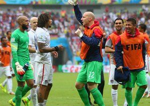 آلمان|جشن بازیکنان آلمان بعد از صعود به مرحله بعد.