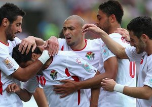 شادی بازیکنان اردن|فلسطین 1 - 5 اردن / جام ملت های آسیا 2015