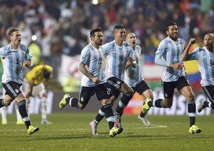 شادی بازیکنان آرژانتین|آرژانتین 0 (5) - (4) 0 کلمبیا / کوپا آمریکا