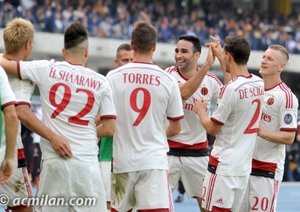 شادمانی بازیکنان میلان