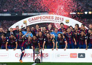 جشن قهرمانی بارسا|بارسلونا 3 - 1 اتلتیکو مادرید / قهرمانی بارسا در کوپا دل ری