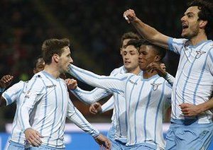 شادی بازیکنان لاتزیو|میلان 0 - 1 لاتزیو / جام حذفی ایتالیا