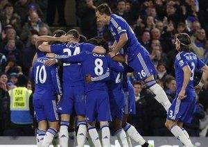 خوشحالی بازیکنان چلسی بعد از گلزنی دیگو کاستا|چلسی 2 - 0 هال سیتی / لیگ جزیره
