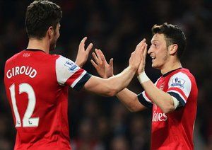 ليوير ژیرود - اوزیل|دو بازیکن پر نقش در پیروزی مقابل نیو کاسل