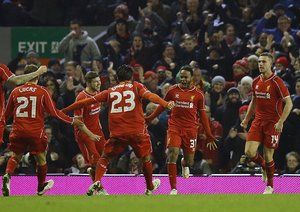 شادی بازیکنان لیوریپول|لیورپول 1 - 1 چلسی / جام اتحادیه