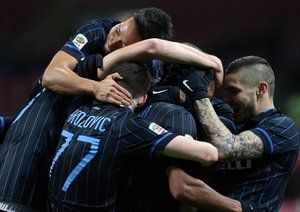 شادی بازیکنان اینتر|اینترمیلان 3 - 0 پالرمو /  سری آ