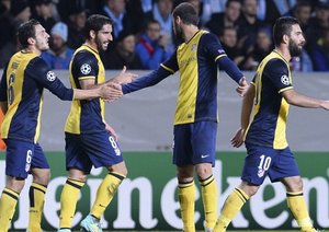 شادی بازیکنان اتلتیکو|مالمو 0 - 2 اتلتیکو مادرید / لیگ قهرمانان