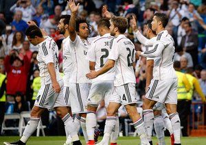 شادی بازیکنان رئال|رئال مادرید 7 - 3 ختافه