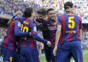 شادی بازیکنان بارسا|بارسلونا 2 - 0 والنسیا / لالیگا