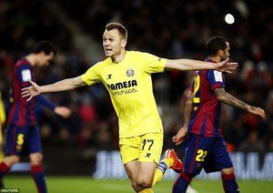 شادی بازیکن ویارئال|بارسلونا 3 - 2 ویارئال / لالیگا