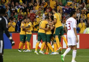 شادی بازیکنان استرالیا|استرالیا 2 - 0 امارات / جام ملت هاس آسیا 2015