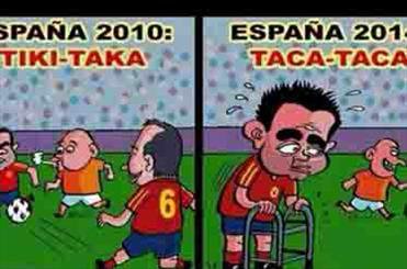 کاریکاتور حذف اسپانیا در روزنامه اسپانیایی/ تاکا تاکا به جای تیکی تاکا!