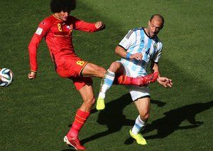 مروان فلینی - خاویر زابالتا|تقابل خاویر زابالتا از آرژانتین با مروان فلینی از تیم ملی بلژیک.