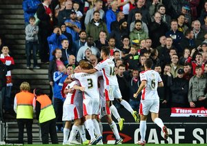 شادی بازیکنان میلتون کِینز