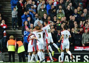 شادی بازیکنان میلتون کِینز|ميلتون کينز دونز	 4-0 منچستریونایتد / جام اتحادیه