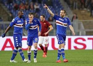 شادی بازیکنان سمپدوریا