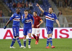 شادی بازیکنان سمپدوریا|رم 0 - 2 سامپدوریا / سری آ