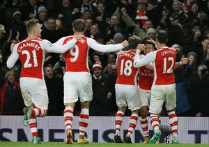 شادی بازیکنان آرسنال