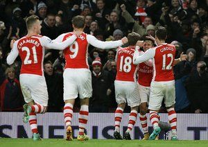 شادی بازیکنان آرسنال|آرسنال 1 - 0 ساوتهمپتون / لیگ جزیره