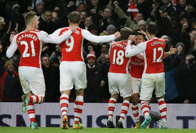 شادی بازیکنان آرسنال