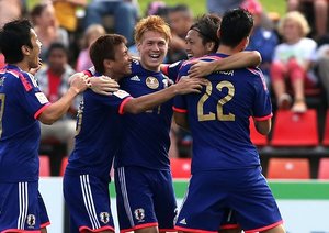 شادی بازیکنان ژاپن