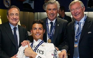 عکس جالب رونالدو با فرگوسن، آنچلوتی و پرز