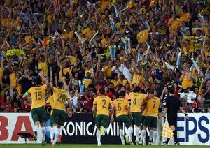 شادی بازیکنان استرالیا|کره جنوبی 1 - 2 استرالیا / فینال جام ملت های آسیا 2015