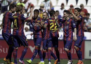 شادی بازیکنان بارسا