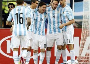 شادی بازیکنان آرژانتین|آرژانتین 1 - 0 جامائیکا / کوپا آمریکا 2015