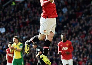 وین مارک رونی|خوشحالی وین رونی بعد از دومین گلش مقابل نوریچ