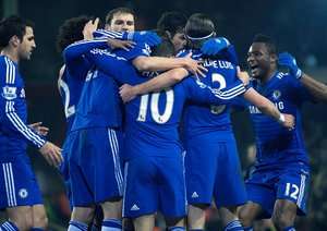 شادی بازیکنان چلسی بعد از گل هازارد
