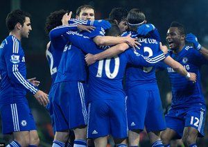 شادی بازیکنان چلسی بعد از گل هازارد|لیورپول 1 - 1 چلسی / جام اتحادیه