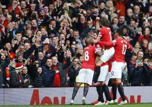 شادی بازیکنان منچستر|منچستر یونایتد 3 - 0 تاتنهام / لیگ جزیره