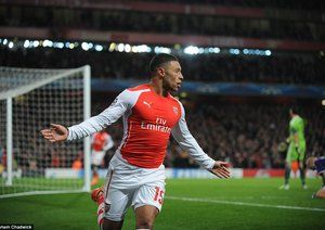 الکس اوکسلید چمبرلین|آرسنال 3 - 3 اندرلشت / لیگ قهرمانان