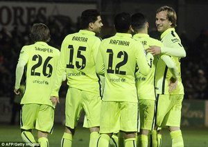 شادمانی بازیکنان بارسلونا