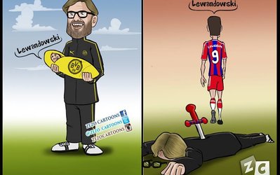 کاریکاتور روز | گلزنی لواندوفسکی در برابر تیم سابقش