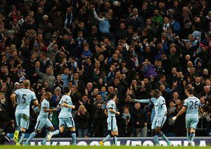 شادی بازیکنان سیتی|منچستر سیتی 2 - 1 سوانسی / لیگ جزیره