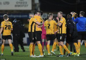 شادی بازیکنان کمبريج يونايتد|کمبریج یونایتد 0 - 0 منچستر یونایتد / جام حذفی