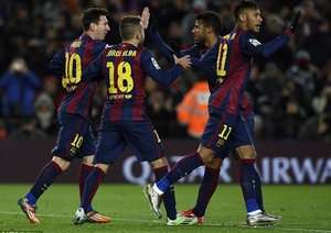 شادی بازیکنان بارسا