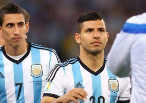 آگیرو - دی ماریا|دو ستاره تیم ملی آرژانتین دی ماری و آگوئرو در یک قاب .