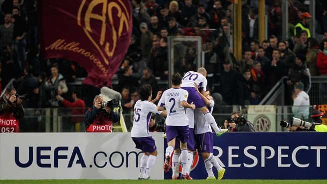 شادی بازیکنان فیورنتینا