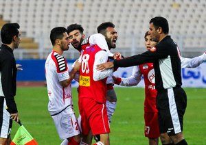 درگیری بین بازیکنان دو تیم|تراکتورسازی تبریز 1 - 0 پرسپولیس تهران / لیگ برتر