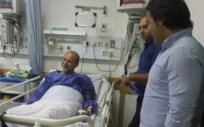 عیادت مهدوی‌کیا از مربی اسبق تیم ملی + عکس