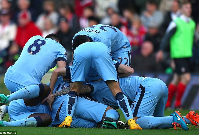 شادی بازیکنان من سیتی