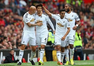 شادمانی بازیکنان سوانزی