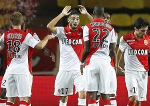 شادمانی بازیکنان موناکو|موناکو 1 - 1 ریمز / لوشامپیونه