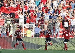 شادی بازیکنان|آلبانی 1 - 0 فرانسه / دیدار دوستانه