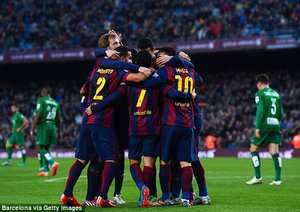 شادی بازیکنان بارسا