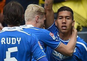 ˣروبرتو فيرمينو باربوسا|شادی بازیکنان هوفنهایم بعد از گلزنی مقابل دورتموند