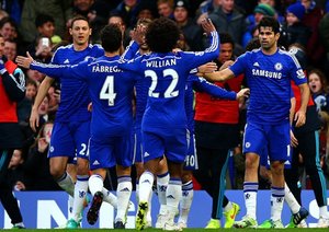 شادمانی بازیکنان چلسی